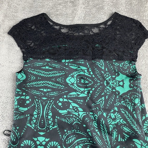 Express Sleeveless Dress Black Lace Womens XS Green - Picture 14 of 15